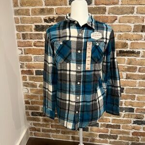 Boys Long Sleeve Flannel Shirt - Size Large